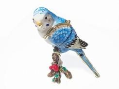 『 インコ ジュエリーボックス 』(ブルー) 【 ピィアース Piearth Japan 】アクセサリー ジュエリー ボックス 置物 インテリア 動物 アニマル モチーフ オブジェ 鳥