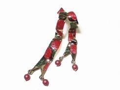 綾錦 片耳イヤーカフ(キラキラ) 【 Palnart Poc パルナートポック 】【メール便送料無料】 薔薇 花 クリスマス かわいい 可愛い リボン 目立つ ローズ 派手やか 和装