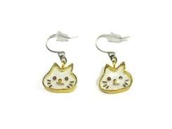 ちいさい ねこちゃん ピアス 【thuthu appetizing accessories/nupi】 ハンドメイド 真鍮 アクセサリー ピアス イヤリング かわいい お洒落 CAT