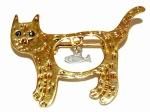 満腹ネコ ブローチ ( ゴールド)【 Luccica ルチカ 】【 メール便 送料無料 】 カワイイ ねこ 猫 キャット アニマル ユニーク おもしろ 誕生日 プレゼント 女性 雑貨