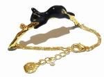 小枝に乗った黒ネコ ブレスレット 【 KAZA カザ 】【 メール便 送料無料 】 ねこ 猫 キャット アニマル 動物 アクセサリー 誕生日 プレゼント 女性 雑貨