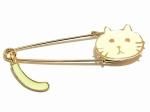 おとぼけねこ ブローチ (ホワイト) 【 Luccica / ルチカ 】【ゆうメール 送料無料 】 アクセサリー レディース かわいい おもしろ 個性的 ネコ ねこ キャット