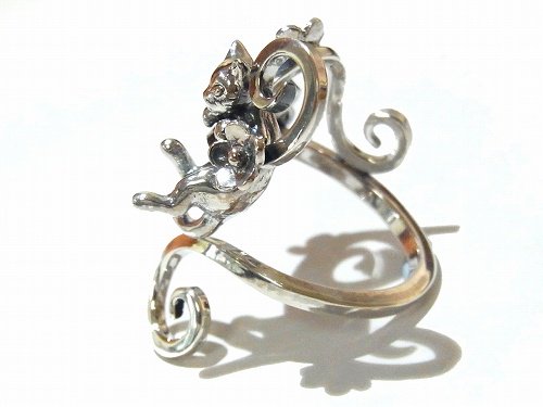 唐草猫 リング 』【 林檎屋 】 人気 シルバーアクセサリー 指輪 ねこ