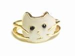 ヒゲねこ リング (ホワイト) 【 Luccica ルチカ 】【メール便送料無料】ネコ 猫 キャット アニマル 動物 指輪 アクセサリー カワイイ キュート ユニーク