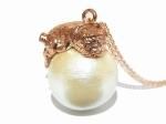 ごろ寝パグ コットンパール ネックレス 【 cuir carameliser クイールキャラメリゼ 】【 メール便 送料無料 】 犬 アクセサリー アニマル 動物 かわいい モチーフ イヌ