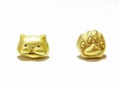 肉球ねこ ピアス【cuir carameliser/クイールキャラメリゼ】【メール便送料無料】 ネコ アクセサリー 猫 キャット アニマル 動物 かわいい キュート ラブリー