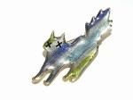 ポップキャット ブローチ(ストライプ)【Luccica/ルチカ】【メール便送料無料】ネコ 猫 キャット アニマル カワイイ 動物 アクセサリー レディース カラフル