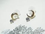 三日月 ピアス【Luccica/ルチカ】【ゆうメール送料無料】アクセサリー 輝き 夜空 パーティー プレゼント キュート ジルコニア キラキラ ムーン ルナ つき 10K 小さい カジュアル