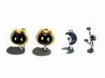 ハロウィン黒ネコ イヤリング【Luccica/ルチカ】 ネコ 猫 キャット ゴースト パーティー シーズン かわいい おもしろ 個性的 月 ムーン ルナ アニマル 動物