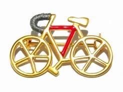 自転車 ブローチ (ゴールド)【 Luccica ルチカ 】【メール便送料無料】 アクセサリー ファッション バイスクール 乗り物 個性的 ユニーク サイクリング 楽しい