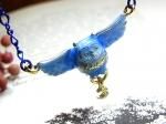 ブルームーンとふくろう ネックレス 【cuir carameliser/クイールキャラメリゼ】【ゆうメール送料無料】 アクセサリー かわいい アニマル 動物 ふくろう 鳥 バード 月 ムーン 幸運
