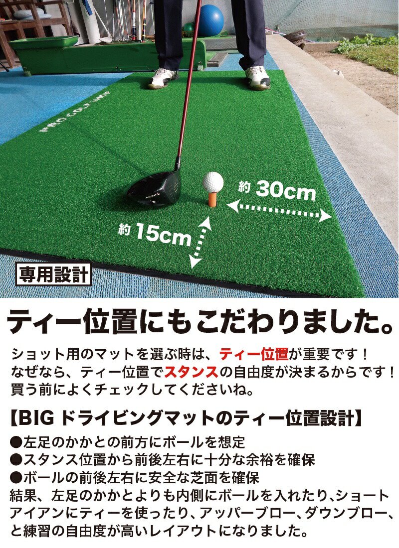 BIGドライビングマット100cm×150cm（ゴルフ・スイング練習用ショット