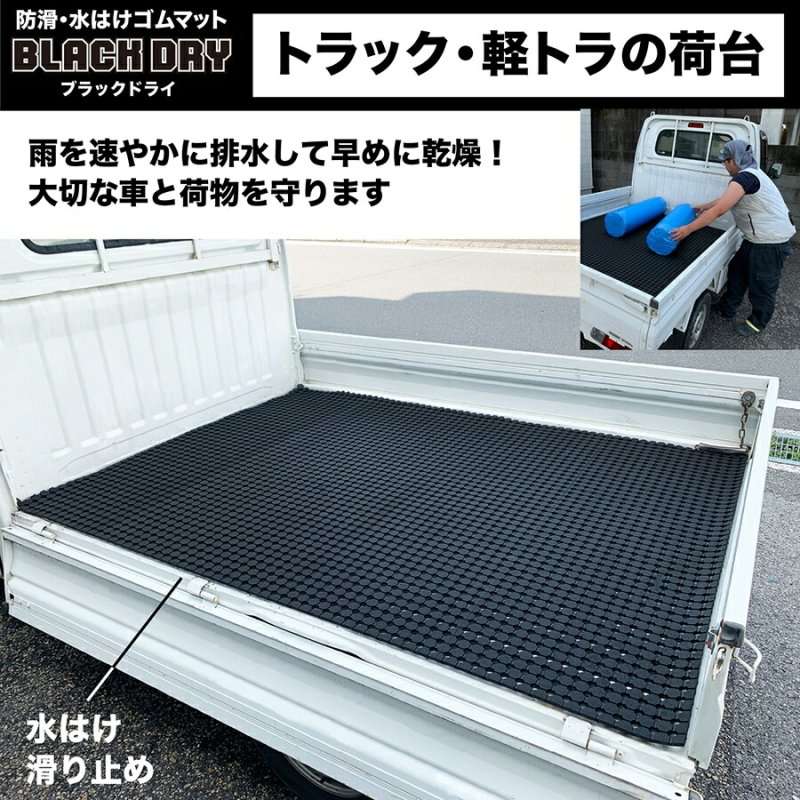 防滑・水はけゴムマット BLACK DRY（ブラックドライ）90cm×1.2m［屋外用］