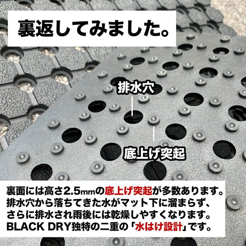 防滑・水はけゴムマット BLACK DRY（ブラックドライ）180cm×3m［屋外用］［事業所宛配送限定］