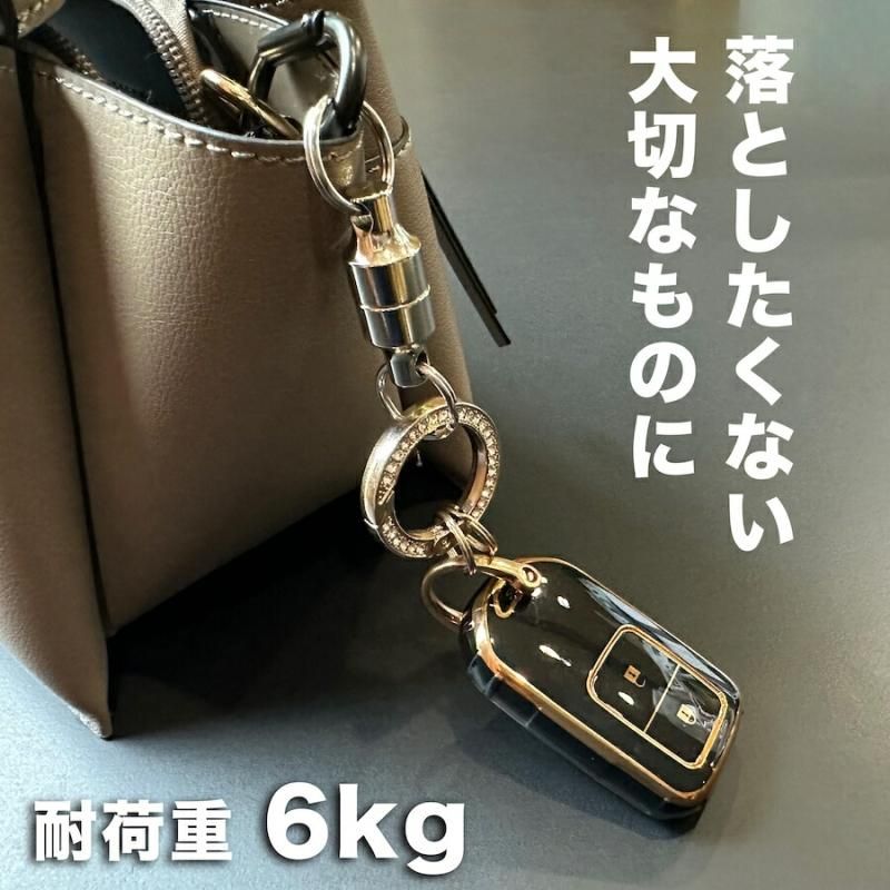W RUBYLOU KEYRING シルバー/ブラック最終値引き NEWTONS 耐荷重6kg スーパーストロング マグネットリリーサー シルバー
