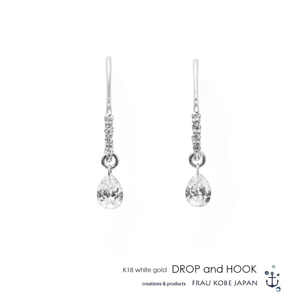 「Drop&hook/ドロップ＆フック」ピアス(K18)