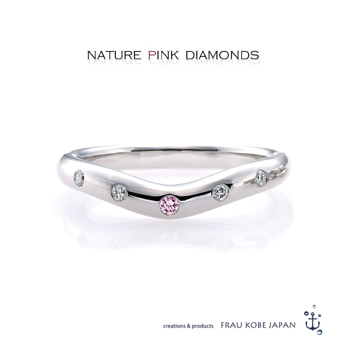<img class='new_mark_img1' src='https://img.shop-pro.jp/img/new/icons30.gif' style='border:none;display:inline;margin:0px;padding:0px;width:auto;' />「NATURE PINK DIAMONDS -V curve- 」ダイア入りマリッジリング