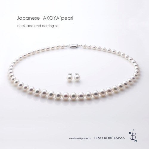 「アコヤ真珠」ネックレス＆ピアス2点セット(Sサイズ)