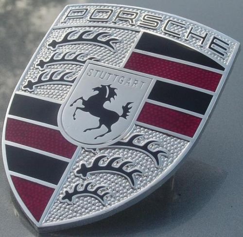 ポルシェ シルバー フード クレスト クロームエンブレム 911 996 997