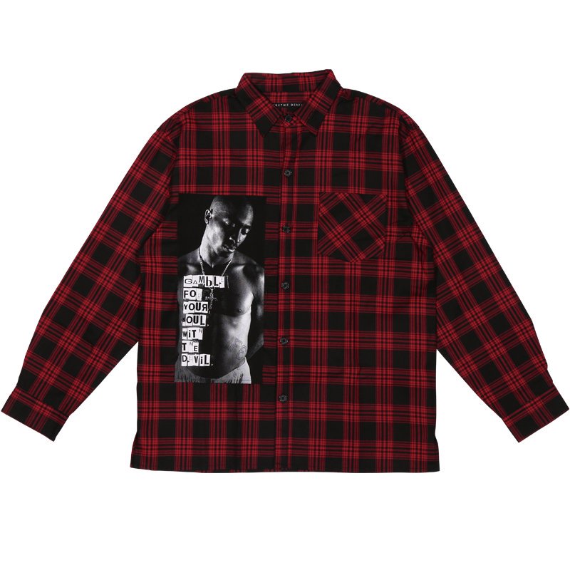 【KRHYME DENIM】LONG SLEEVE CHECK SHIRTS RED