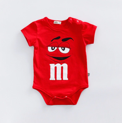 BABY M&M's BABY ROMPERS RED