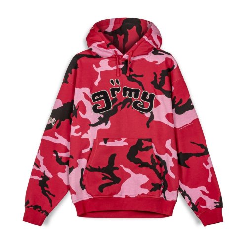GRIMEYGRIMEY ALL OVER PRINT TUSKER TEMPLE VINTAGE HOODIE - RED | FW23