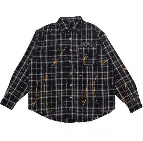 KRHYME DESIGNFLANNEL SHIRT BK