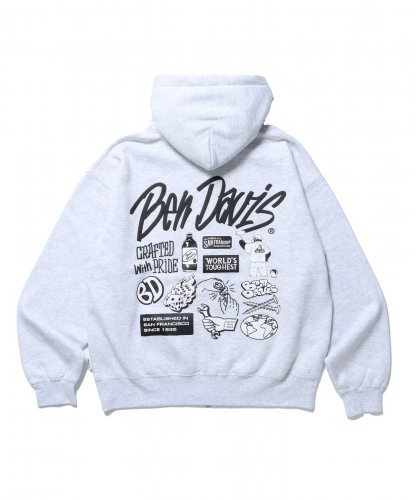 BEN DAVISSELECTION ZIP HOODIE GLAY