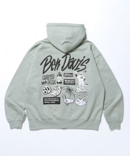 BEN DAVISSELECTION ZIP HOODIE GREEN