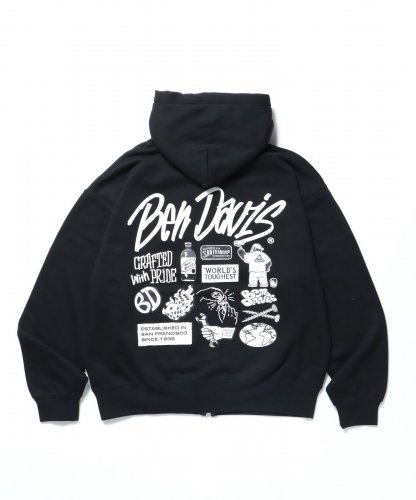 BEN DAVISSELECTION ZIP HOODIE BK