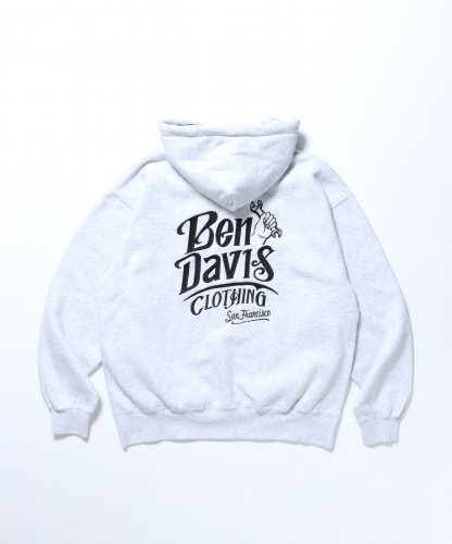 BEN DAVISCLASSIC LOGO HALF ZIP HOODIE GRAY