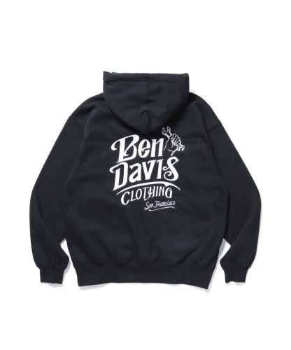 BEN DAVISCLASSIC LOGO HALF ZIP HOODIE BK