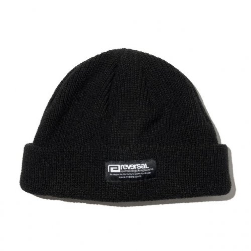 reversalrvddw ROLL KNIT CAP BK