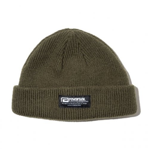 reversalrvddw ROLL KNIT CAP KHAKI