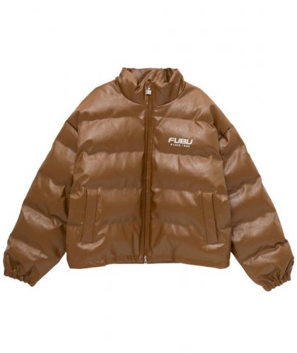 FUBU LEATHER PUFFER JACKET BR