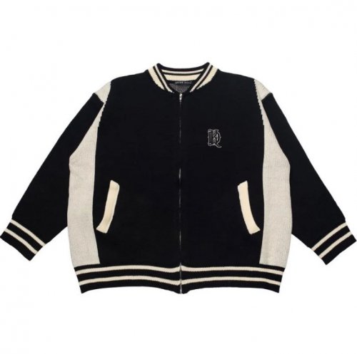 KRHYME DESIGNKNIT ZIP JACKET BK