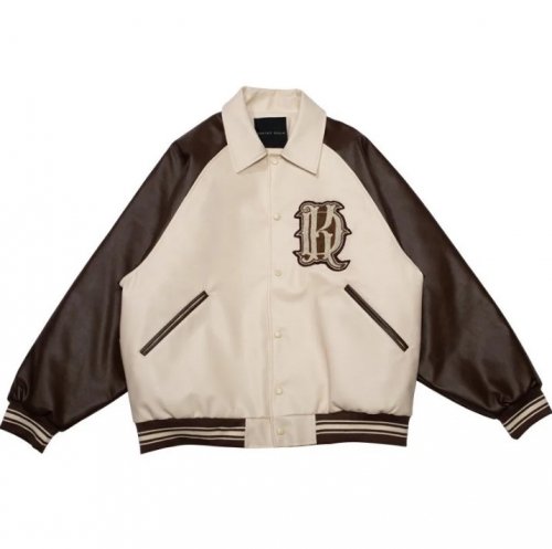 KRHYME DESIGNPU LEATHER VARSITY JACKET եۥ磻/֥饦