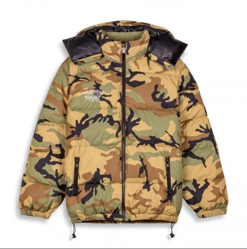 GRIMEYFOLLOW THE DOLLAR CAMO HOOD PUFFER JACKET BR CAMO