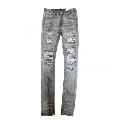 mnmlX284 MOTO SKINNY DENIMGREY