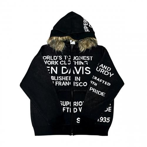 BEN DAVISFAUX FUR TRIM KNIT JACKETBK