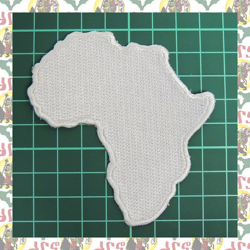 ラスタレゲエ刺繍 アイロンワッペン アフリカ大陸 白