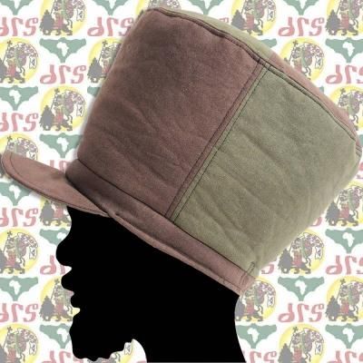 レゲエラスタ帽子 Drs Rootsman Cap Size B 63cm リネン茶緑 レゲエラスタ帽子 Drs Rootsman Cap Size B 63cm リネン茶緑