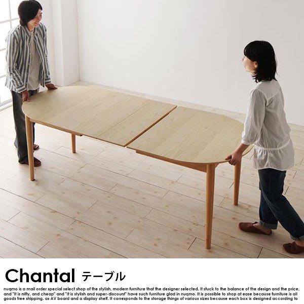 北欧デザイン伸長式オーバルダイニングテーブルセット Chantal 