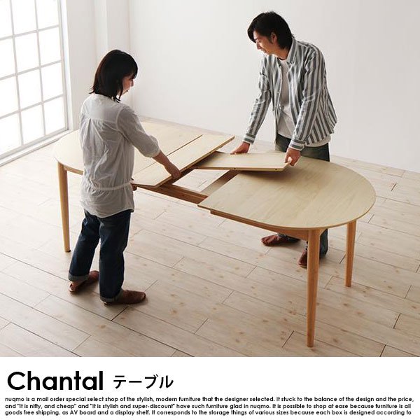 北欧デザイン伸長式オーバルダイニングテーブルセット Chantal