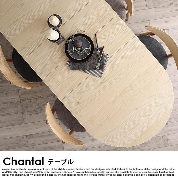北欧デザイン伸長式オーバルダイニングテーブルセット Chantal