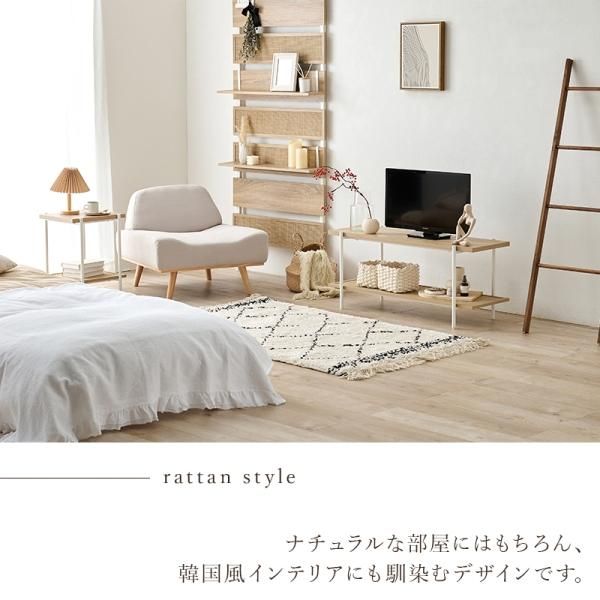 ラタン調のスクエアサイドテーブル - ソファ・ベッド通販 nuqmo
