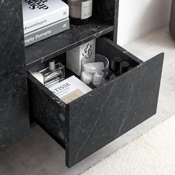 大理石柄キャビネット Ellis【エリス】W100 - ソファ・ベッド