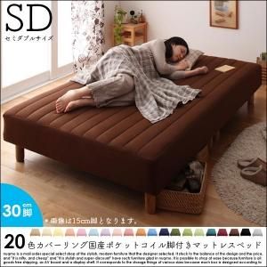 20色カバーリング国産ポケットコイル脚付きマットレスベッド 