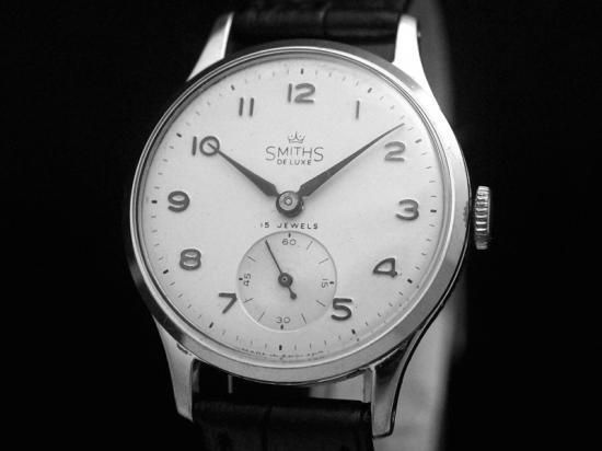 美品 SMITHS DE LUXE 白文字盤 ヴィンテージ時計 1950年代製 SMITHS / 