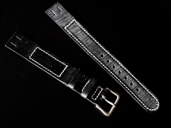 ”anonym” OPEN-END LEATHER BELT (BRIDLE / BLACK + WHITE STICH) -  アンティーク腕時計専門店｜アドヴィンテージ - advintage -